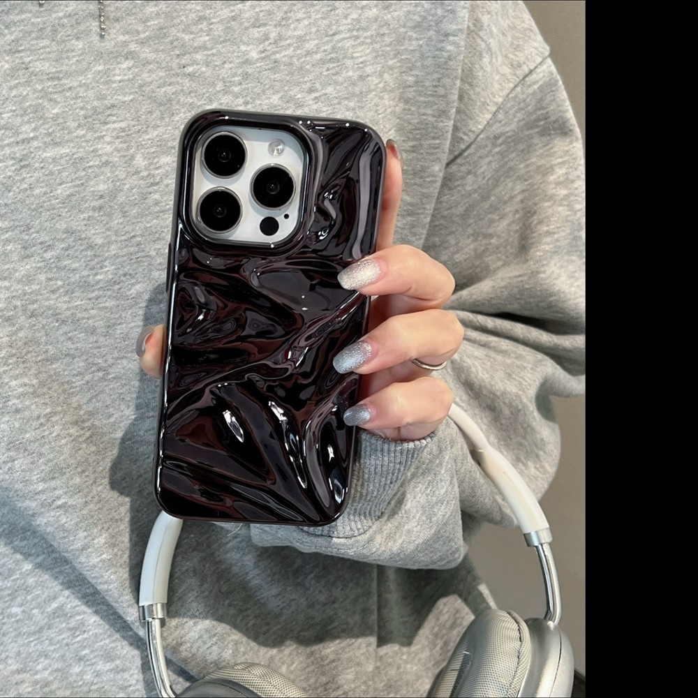 Electroplated Metallic Black เหมาะสําหรับเคสโทรศัพท์ IPhone 15 Promax 14pro Apple 14 Plus Glossy 13/12/11 Minimalist Anti Drop ฝาครอบป้องกัน