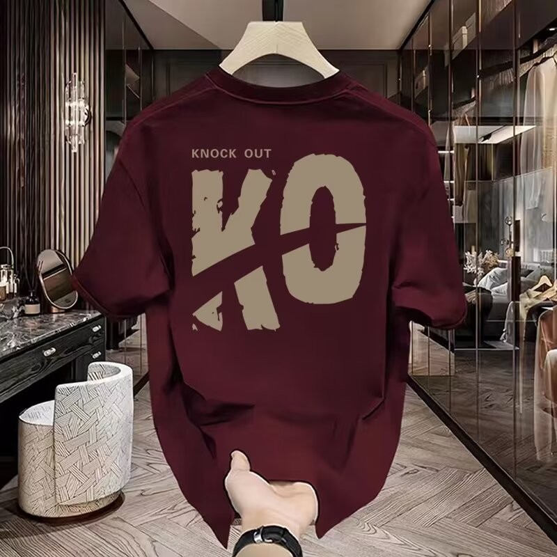 เสื้อพิมพ์ลายเข้ารูปสำหรับผู้ชายเสื้อยืดแขนสั้นแฟชั่นสำหรับผู้ชายเสื้อแขนสั้นแบบเรียบง่ายสไตล์เกาหลีสำหรับฤดูร้อนสำหรับผู้ชายเสื้อยืดแบรนด์แฟชั่นลำลองสำหรับผู้ชาย