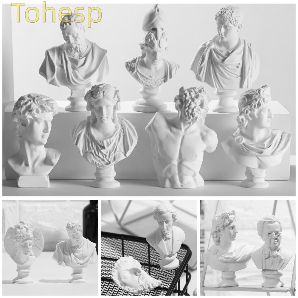 Tohesp รูปปั้นปูนปลาสเตอร์ Nordic Drawing Practice คนดังเดสก์ท็อปเครื่องประดับเทพนิยายกรีก