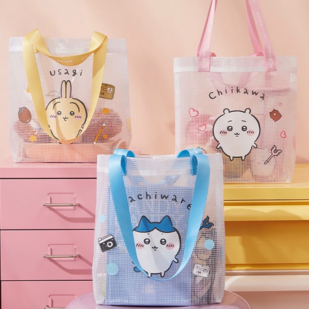 Chiikawa Series chikawa PVC Shopping Bag chikawa PVC Shopping Bag chikawa Tote Bag กระเป๋าสะพายน่ารั