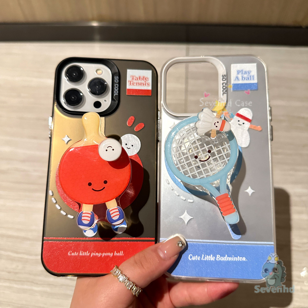 ปลอกสําหรับ ไอโฟน 11 16 15 14 13 12 มือโปร สูงสุด 8 7 6 6ส บวก เอ็กซ์อาร์ X Xs สูงสุด หมุนได้แบดมินตันปิงปองกรณีโทรศัพท์ + วงเล็บหรูหราเงินชุบกันกระแทกป้องกันปกหลัง