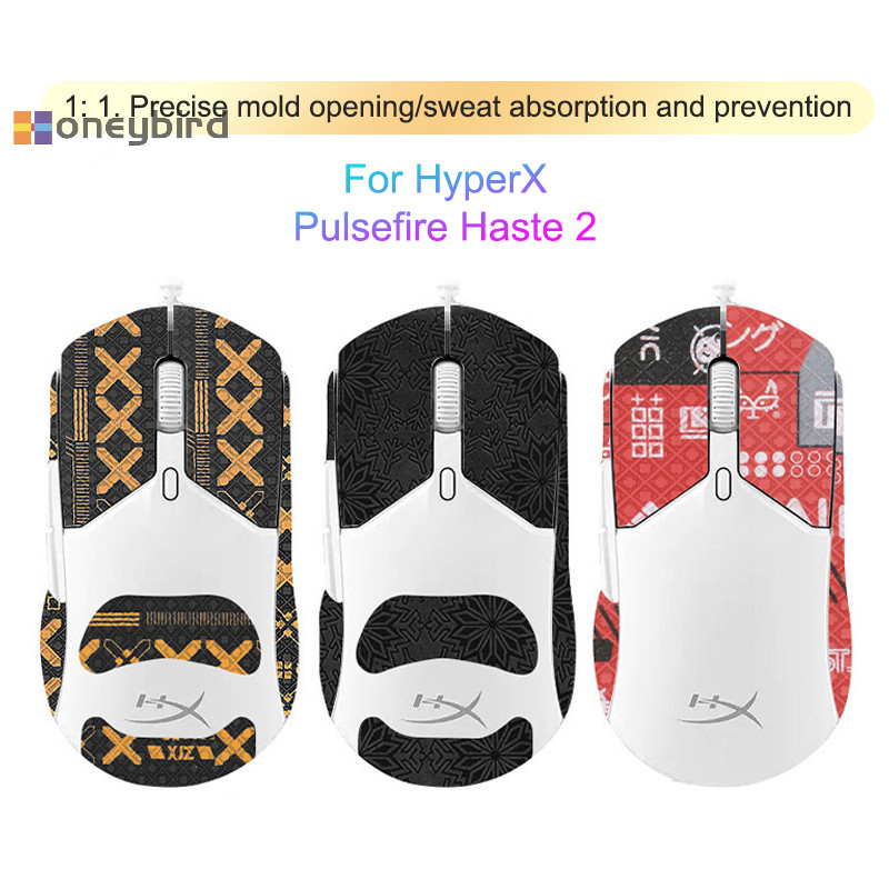 Honeybird Anti-Slip Gaming Mouse สติกเกอร์สําหรับ HyperX Pulsefire Haste 2 เมาส์ไร้สายแบบมีสายคอมพิวเตอร์พีซีเดสก์ท็อป Gamer อุปกรณ์เสริม