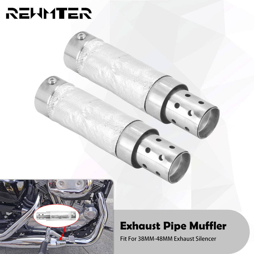 รถจักรยานยนต์ 38-48 มม. 2 ชิ้น Quiet Baffle ท่อไอเสียท่อไอเสีย Silencer Universal สําหรับ Harley