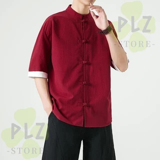ทังทังทังชายเสื้อผ้าชายกี่เพ้าเสื้อผู้ชาย เสื้อผู้หญิง ผู้ ถัง ฮันฟู samfuสไตล์จีนรสสูทปุ่มผ้าลินินสไตล์สามไตรมาสแขนผ้าฝ้ายผ้าลินิน
