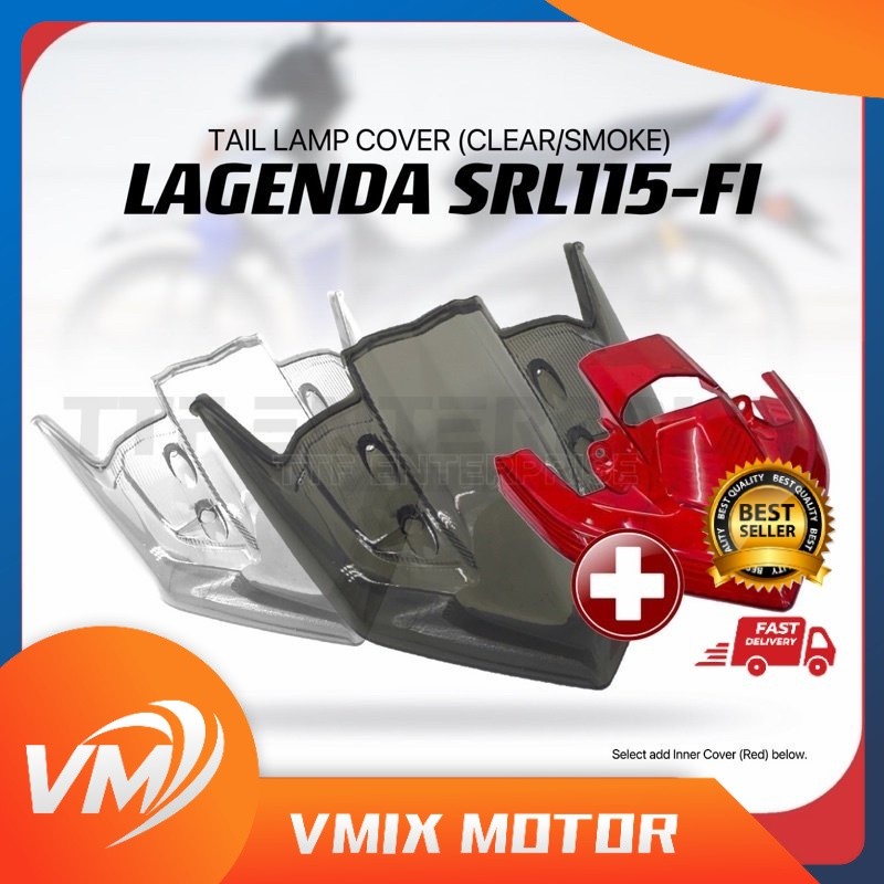 LAGENDA SRL115-FI TAIL LAMP COVER (SMOKE/CLEAR) LAGENDA115FI SRL115 FI LAGENDA115ZR FI SRL115ZR FI