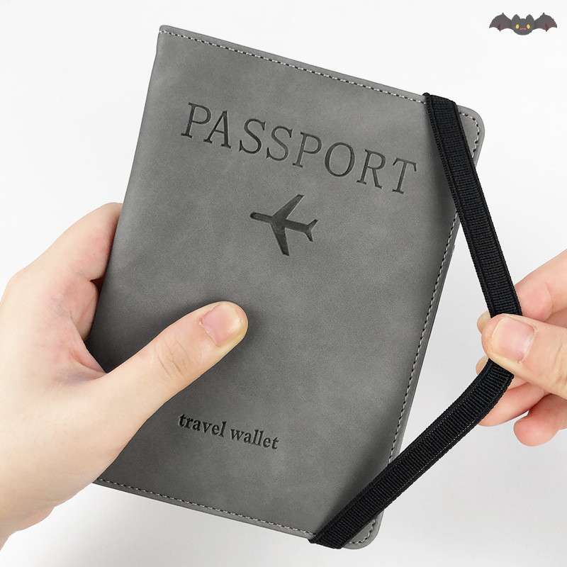 [PE] ผู้หญิงผู้ชาย RFID Vintage Business Passport Covers Holder Multi-Function ID Bank Card PU Leather Wallet Case Travel Accessories TH