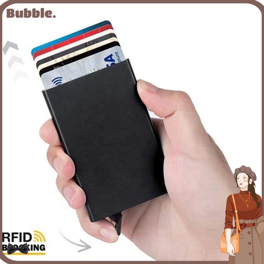 Bubble RFID Card Bag อลูมิเนียมธุรกิจผู้ชายอัตโนมัติ RFID Blocking