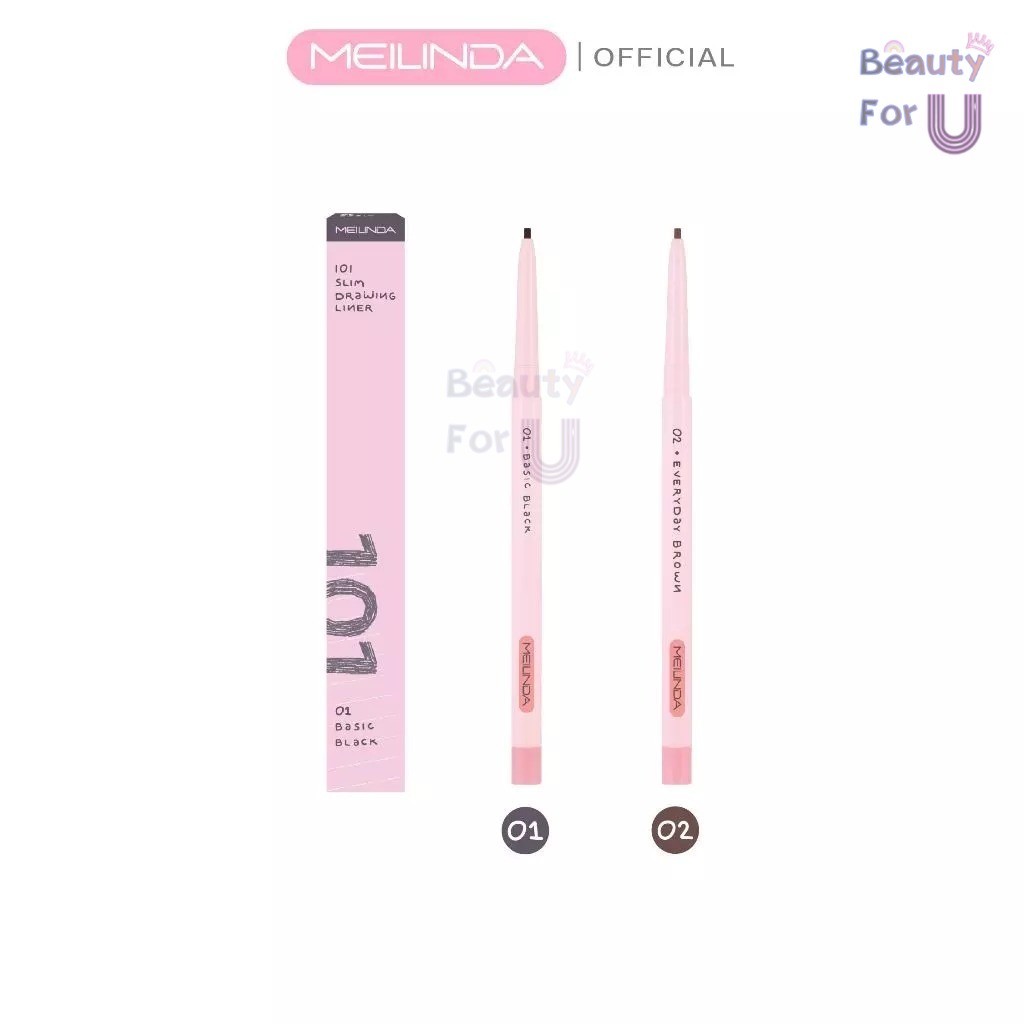 Meilinda 101 Slim Drawing Liner เจลอายไลเนอร์ ขนาด 0.05กรัม MC3129 มีทั้งหมด 2 โทนสี