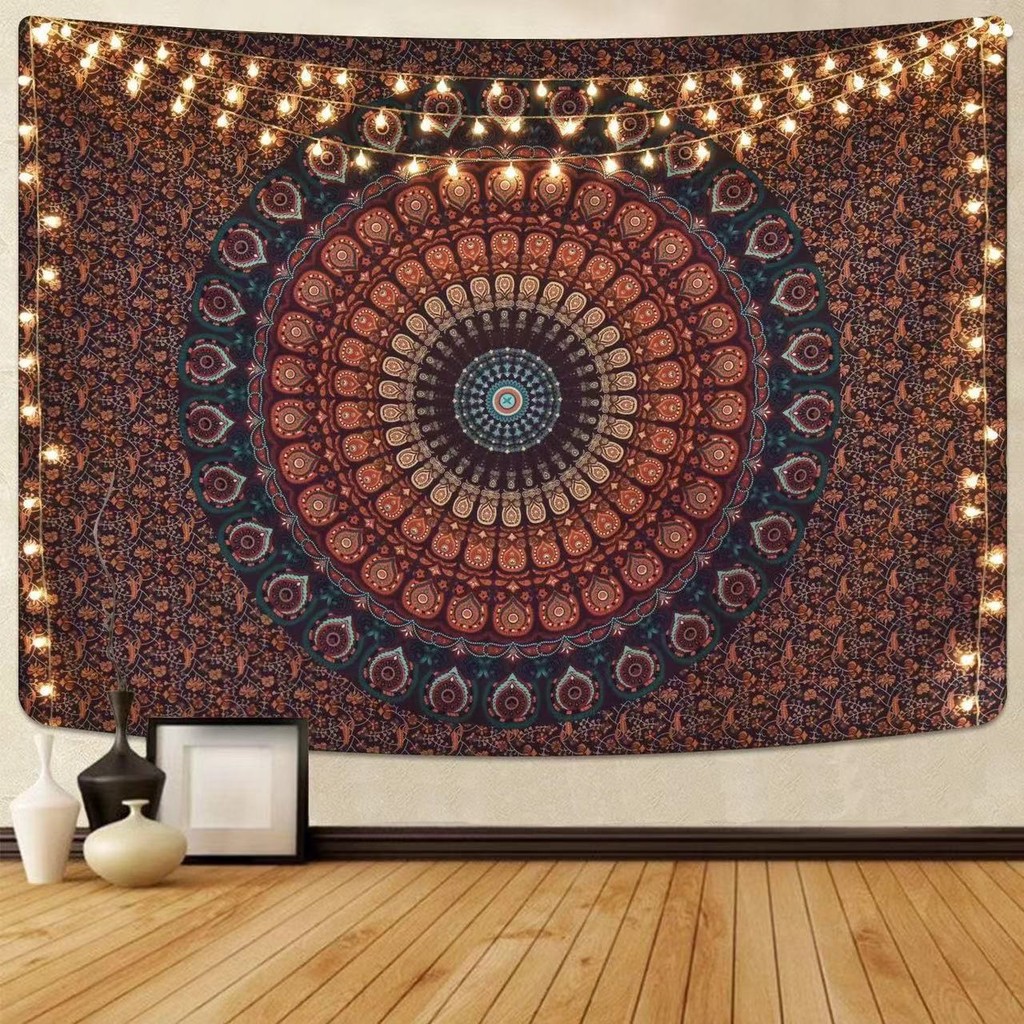 230 * 180 ซม. Tapestry บ้าน Bohemian Tapestry ตกแต่งห้องพรมนกยูง Mandala ผ้าตกแต่งพื้นหลัง Tapestry