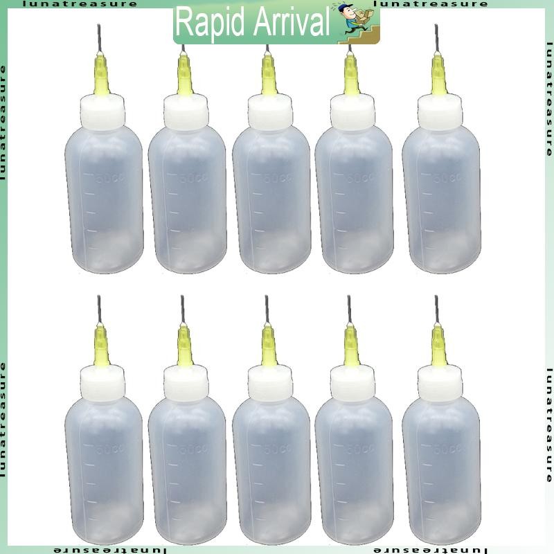 Lun 10 ชิ้น Precision Tip Applicator ขวดกาวโปร่งแสงสําหรับสีอะคริลิค