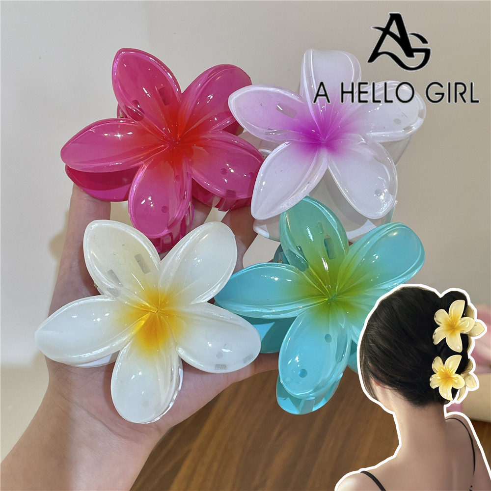 กิ๊บติดผมดอกไม้หลากสีสไตล์ฮาวายน่ารักฉลามคลิป ชม. หูฟัง กิ๊บติดผมเครื่องประดับผม