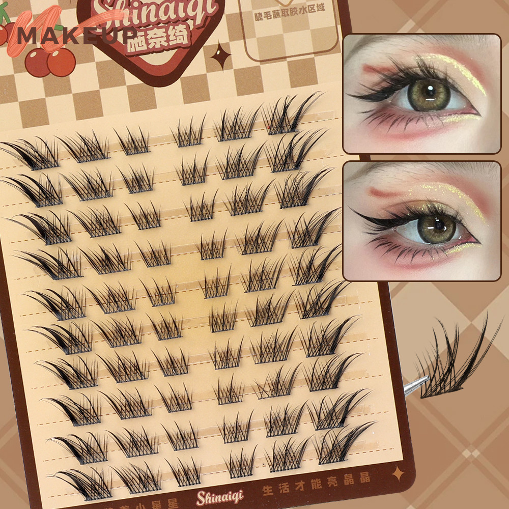 Fluffy, Cross, Messy - Beauty Makeup Lashes Extension Tools - ขนตาปลอมหนา 3D Volume - Fox Series Segmented Long Eyes Lashes - ขนตาปลอมคลัสเตอร์เดี่ยวธรรมชาติ
