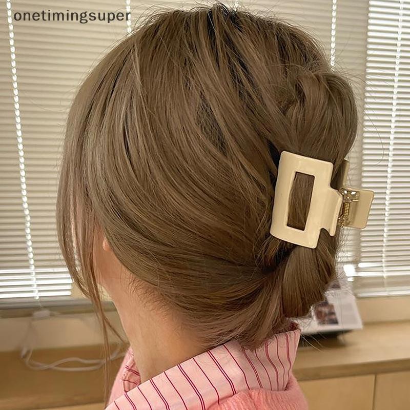Onetimingsuper แฟชั่นเล็บอะคริลิคสแควร์คลิปผมอะคริลิคสําหรับผู้หญิงสาวหลายสี Hairpins หางม้าคลิปผมอุปกรณ์เสริมผม OTP