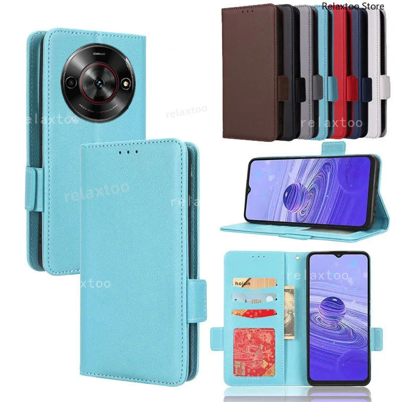 ซองหนังสําหรับ ZTE nubia Focus nubiaFocus Pro nubiaFocusPro Z2351N 5G 2024 กระเป๋าสตางค์แม่เหล็กผู้ถือเคสโทรศัพท์กันกระแทกป้องกันปกหลัง Shell