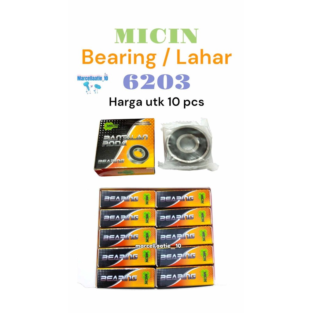 10 ชิ้นแบริ่ง MICIN 6203 LAHER 6203 KLAHER 6203 LAHAR 6203 รถจักรยานยนต์ล้อ