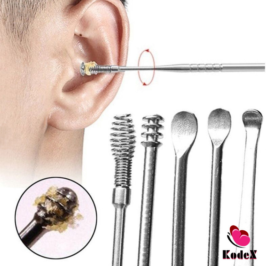 KDX ชุดไม้แคะหู พร้อมกล่องใส่ คุณภาพดี  วัสดุสเตนเลส  ขนาดสามารถพกพา Ear picking set