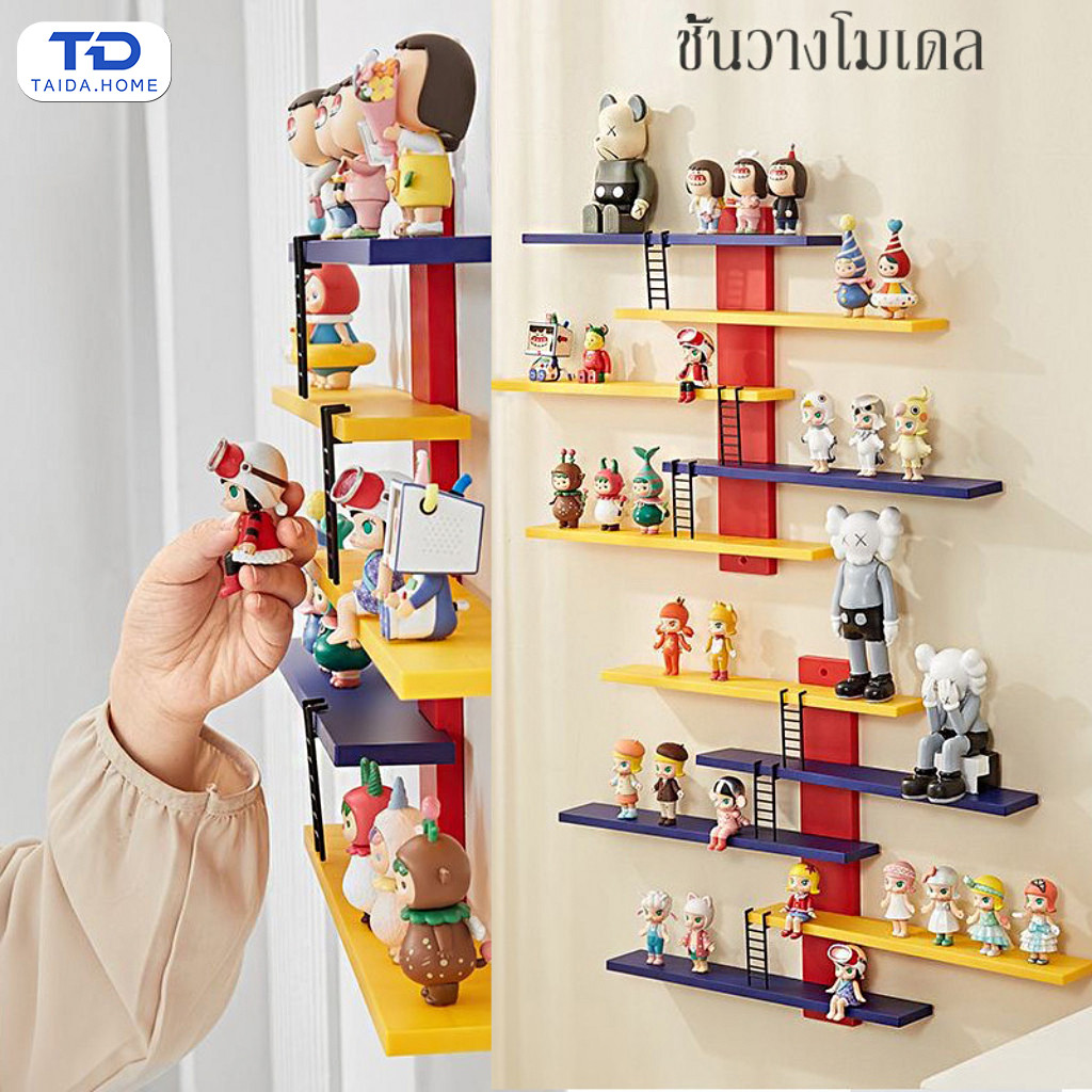 ชั้นโชว์ ชั้นวางฟิกเกอร์ติดผนัง ชั้นโชว์โมเดล ชั้นวางกล่องสุ่ม ที่วางโชว์ตุ๊กตา การออกแบบแบบเปิด ไม่ต้องเจาะรู