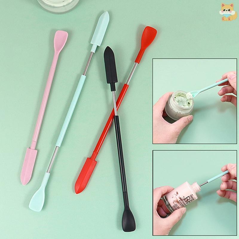[VI] ไม้พายซิลิโคน Jar Scraper Scoop Tip ช้อนเครื่องสําอางสองหัวยาว TH