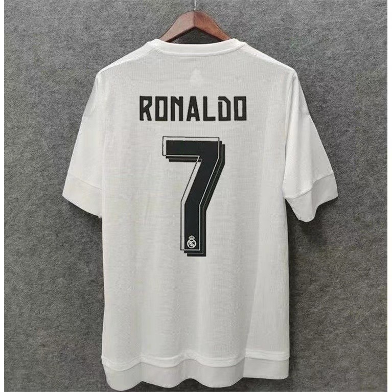 Retro Edition 15/16 Real Madrid Home เสื้อฟุตบอลและเสื้อสําหรับ S-2XL,สามารถเพิ่มชื่อและหมายเลขของคุณได้