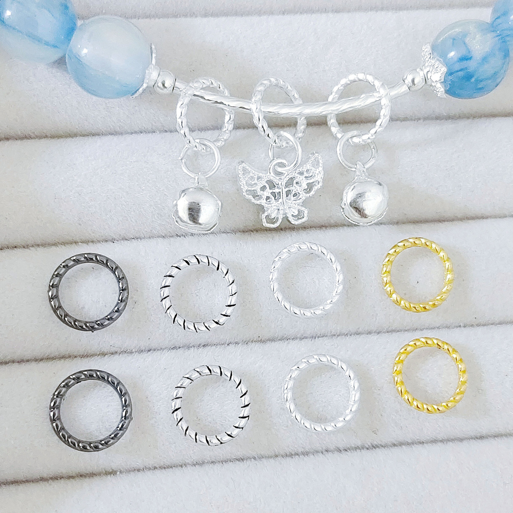 50pcs วงกลมบิดแหวนนูน DIY สร้อยข้อมือลูกปัดเครื่องประดับอุปกรณ์เสริมขายส่ง