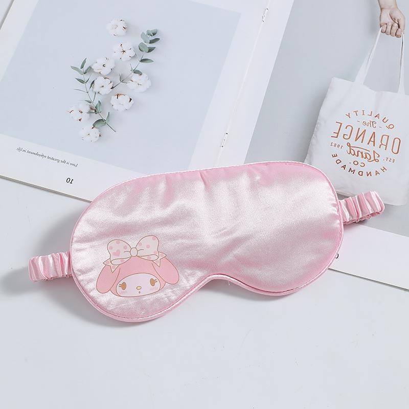 Kuromi Sleeping Eye Mask Melody CinnamorolI Kawaii การ์ตูน Lmitated Silk Eye Patch แรเงา Sleep ผ่อนคลายฝาครอบ Eyeshade - รูปที่ 3