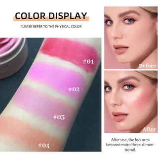 VERONNI บลัชออน 4 สี ดีไซน์กลีบกุหลาบดอกไม้ สามมิติ เม็ดสีเข้มข้น ติดทนยาวนาน ไฮไลท์กระจ่างใส ให้ลุคธรรมชาติ ของขวัญคริสต์มาส เครื่องสำอางใบหน้า