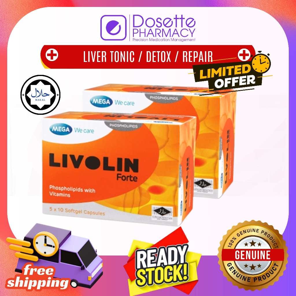 Mega LIVOLINO FORTE 50SX2 [EXP: 05/2025] -PHOSPHOLIPIDS + VITAMIN B COMPLEX & VITAMIN E , LIVER TONI