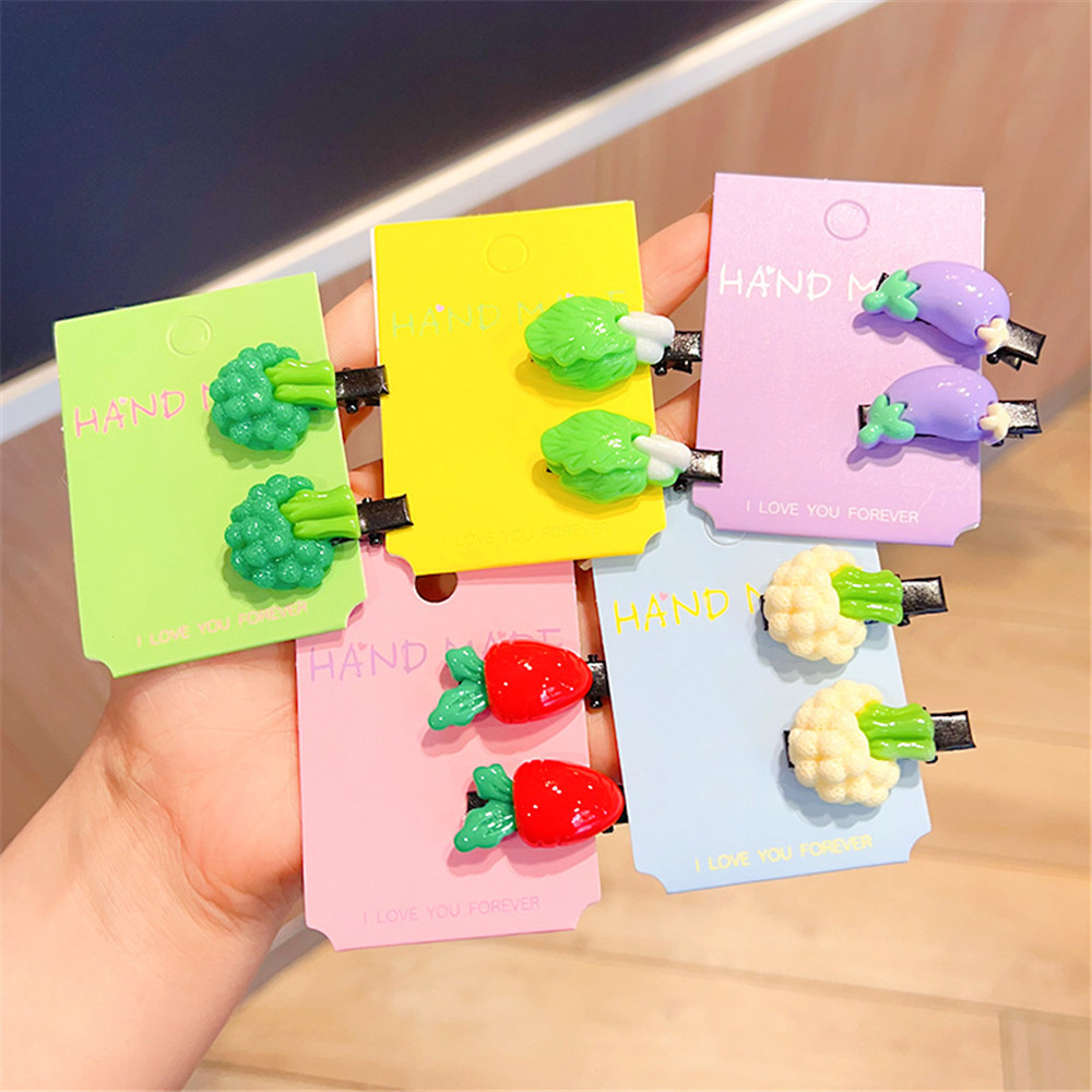 จําลองตลกผักกิ๊บน่ารักเรียบสนุกคลิปหน้าผากด้านข้าง ใบเรียกเก็บเงินเป็ด คลิปหักอุปกรณ์ผมสําหรับผู้หญิง - รูปที่ 5