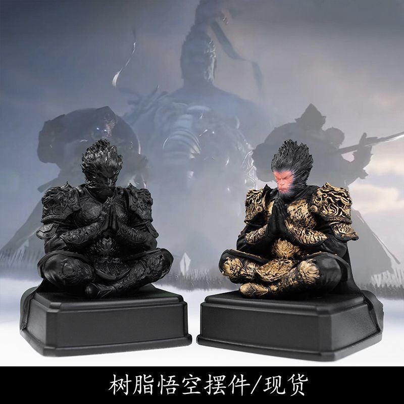 ตำนานสีดำ Wukong Qitian Great Sage รอบๆตุ๊กตาทำมือตกแต่งเดสก์ท็อปสไตล์จีนของขวัญ