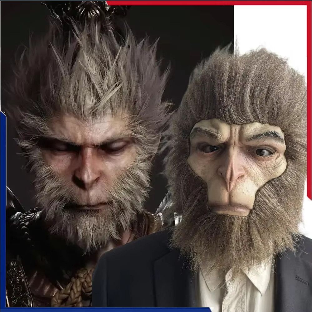 ฮาโลวีน Black Myth Skull Mask 3D Full Head Wukong Monkey King หน้ากาก Carnival Party คอสเพลย์เครื่องแต่งกาย Props เครื่องประดับ