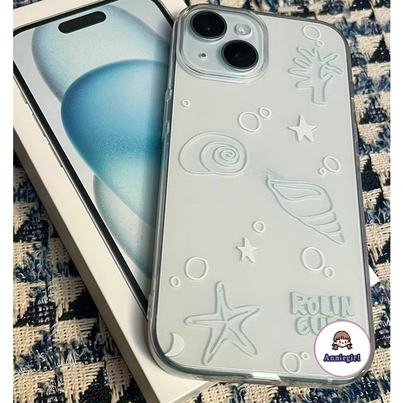 แฟชั่นสีฟ้าเรือดําน้ําโปร่งใสเคสโทรศัพท์สําหรับ IPhone 11 17 16 14 15 Pro Max 16plus 12 13 Promax XS MAX XR 8 7 Plus กันกระแทกนุ่ม TPU โทรศัพท์ปกหลัง