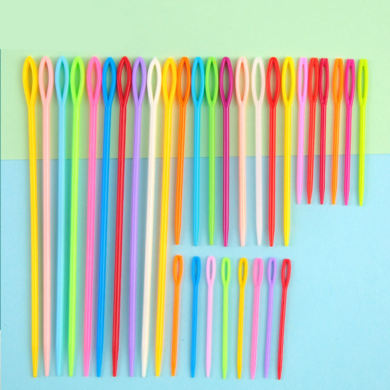 100PCs 7/9/15 ซม. พลาสติกถักโครเชต์ขนสัตว์ถักไหมพรมเด็ก DIY เสื้อกันหนาวถักอุปกรณ์เสริมเครื่องมือ