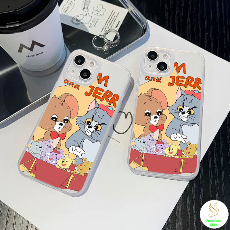 COD-ในไทย🔥เคสแฟชั่น Tom and Jerry จับตุ๊กตา สําหรับ iPhone 7 8 X 11 12 13 14 15 TPU เคสโทรศัพท์ฝ้า ก