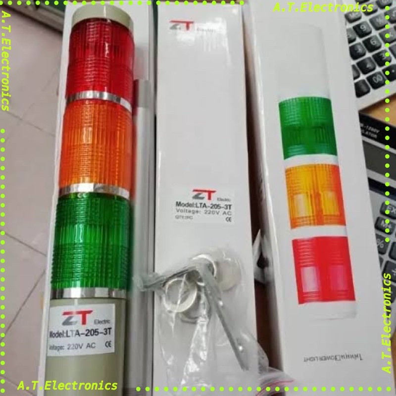 ถูกสุด! LTA-205-3T 24V 3สี แดง/เหลือง/เขียว Red/Yellow/Green 3 Stack Tower Light ติดค้าง Maintain ทา