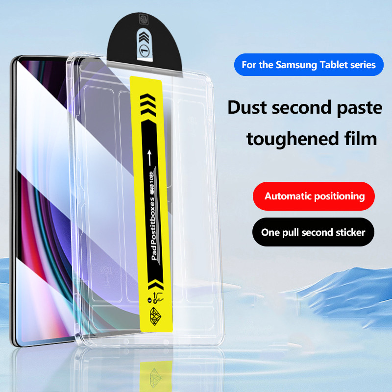 กระจกนิรภัยสําหรับ Samsung Galaxy Tab S10+ 12.4 นิ้ว S10 Plus S9 FE Plus S7+ S8Plus S7 A9Plus 11 นิ้วติดตั้งง่าย Auto-Dust Removal Kit ราคา ถูกที่สุด ดีลบีเคเค