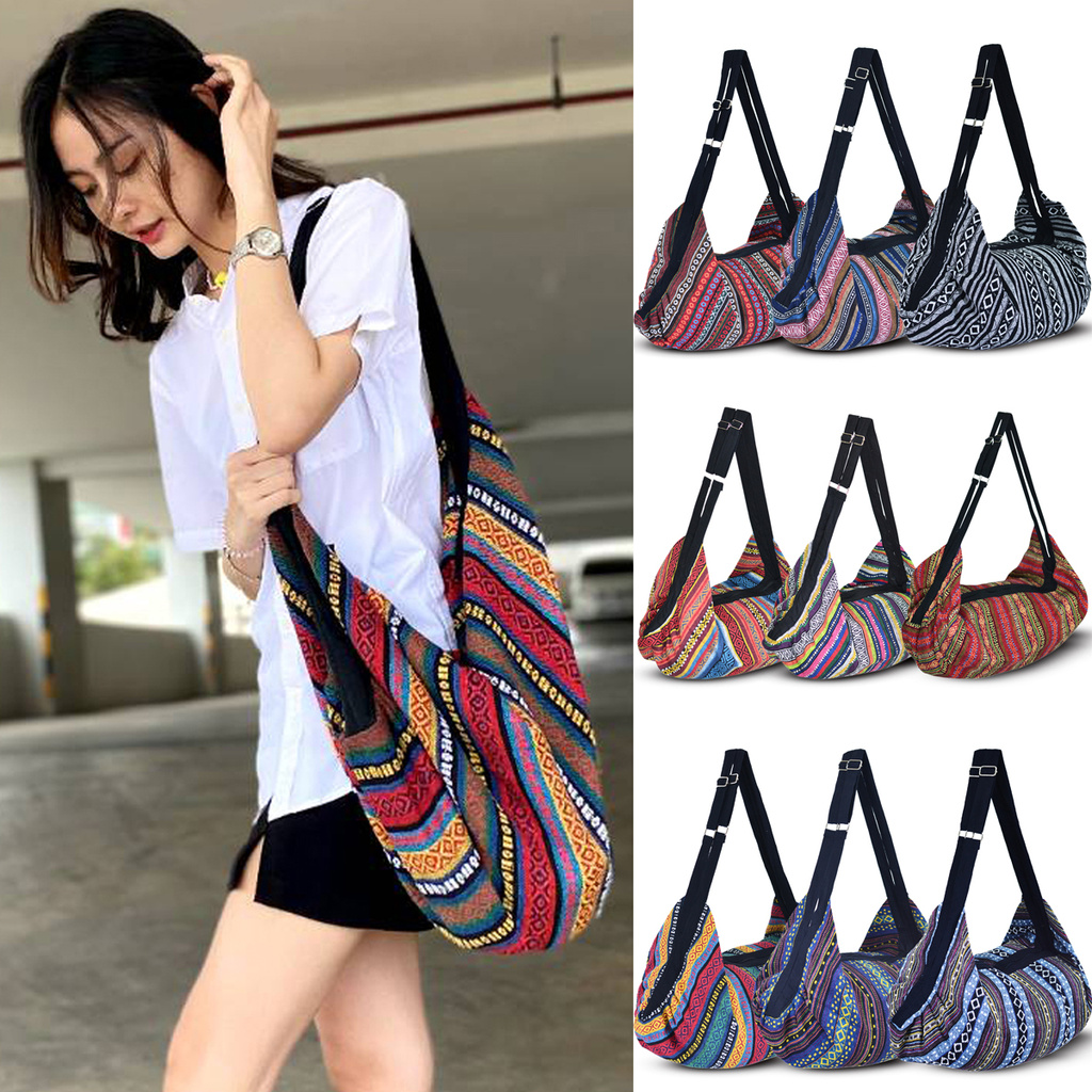 Travel Bag ย่ามชาวเขา กระเป๋าย่าม กระเป๋าสพาย ย้ามสะพาย ทรงเรือ พร้อมส่ง จากไทย
