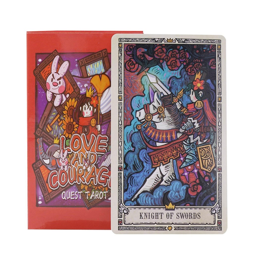 น่ารักไพ่ทาโรต์78แผ่นรักและcurrage Tarotผู้ใหญ่การ์ดเกมเล่นการ์ดครอบครัวเกมกระดานสําหรับสาวเกมกระดานการ์ดเต็มภาษาอังกฤษสําหรับชายหญิงbath