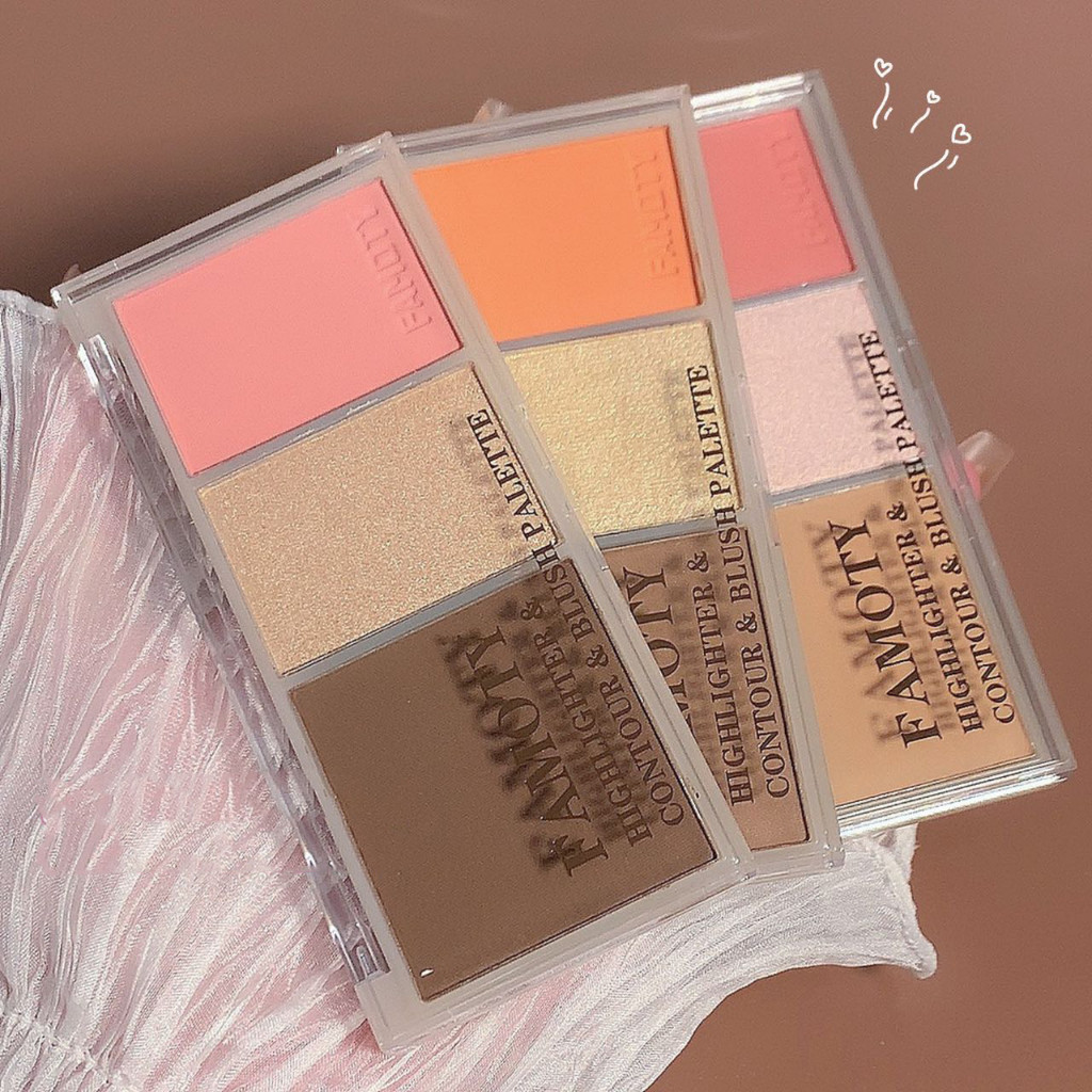 New Face Makeup Blusher Highlighter Contour 3in11 Waterproof Long Lasting Makeup Palette