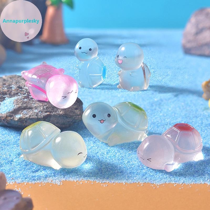 Annapursky การ์ตูนน่ารัก Luminous เต่าน้อยเครื่องประดับขนาดเล็ก Miniature Figurines Creative Kawaii DIY อุปกรณ์ตกแต่งบ้านของขวัญ TH