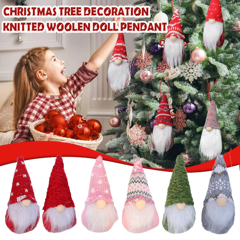 1/3 ชิ้น Faceless Gnome ตุ๊กตา Xmas Tree แขวนจี้- Merry Christmas Party ถัก Plush Faceless ผู้สูงอายุตกแต่ง