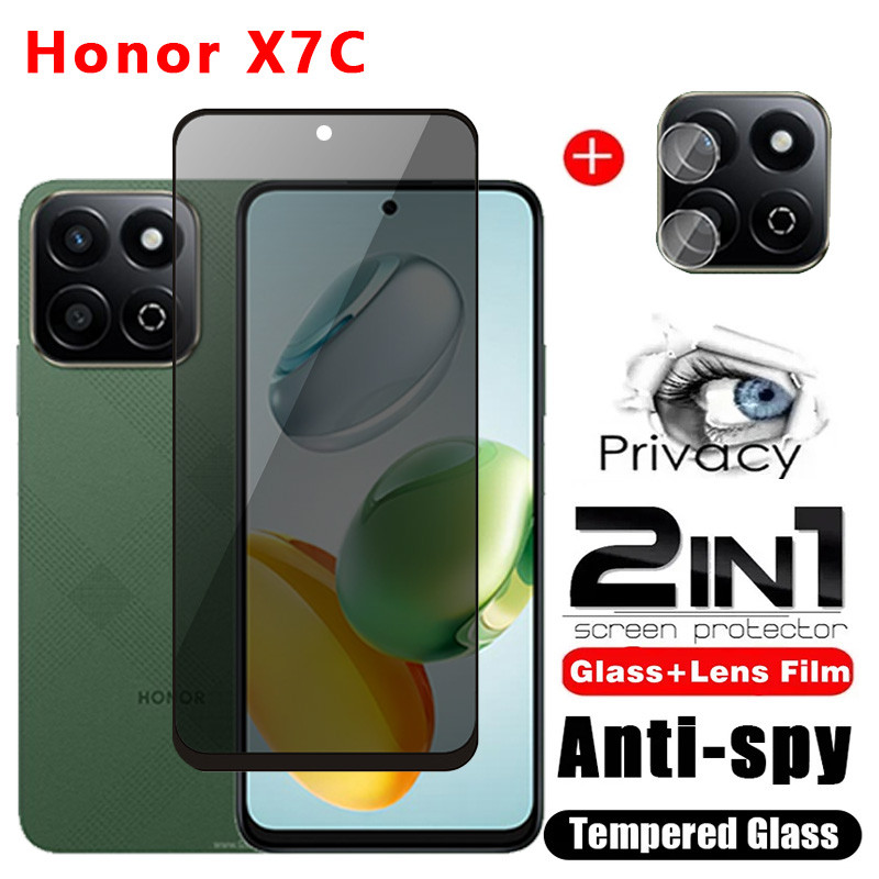 Honor 200 สมาร์ท X7C 4G 5G 2024 ความเป็นส่วนตัวกระจกนิรภัยป้องกันหน้าจอคลุมทั้งหมดฟิล์มป้องกันโทรศัพท์สําหรับ HonorX7C X 7 C 200Smart เลนส์กล้อง