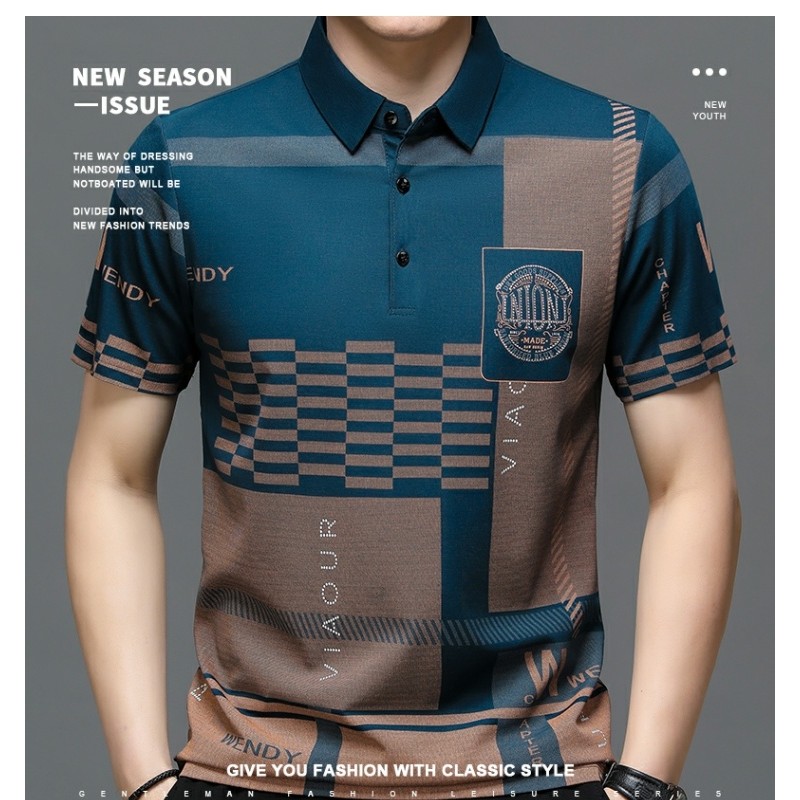 เสื้อโปโลผ้าฝ้ายสไตล์ใหม่ผู้ชายด้านบน,แฟชั่นเนื้อฤดูร้อนหลวมผู้ชายโปโลแขนสั้นขนาดบวก