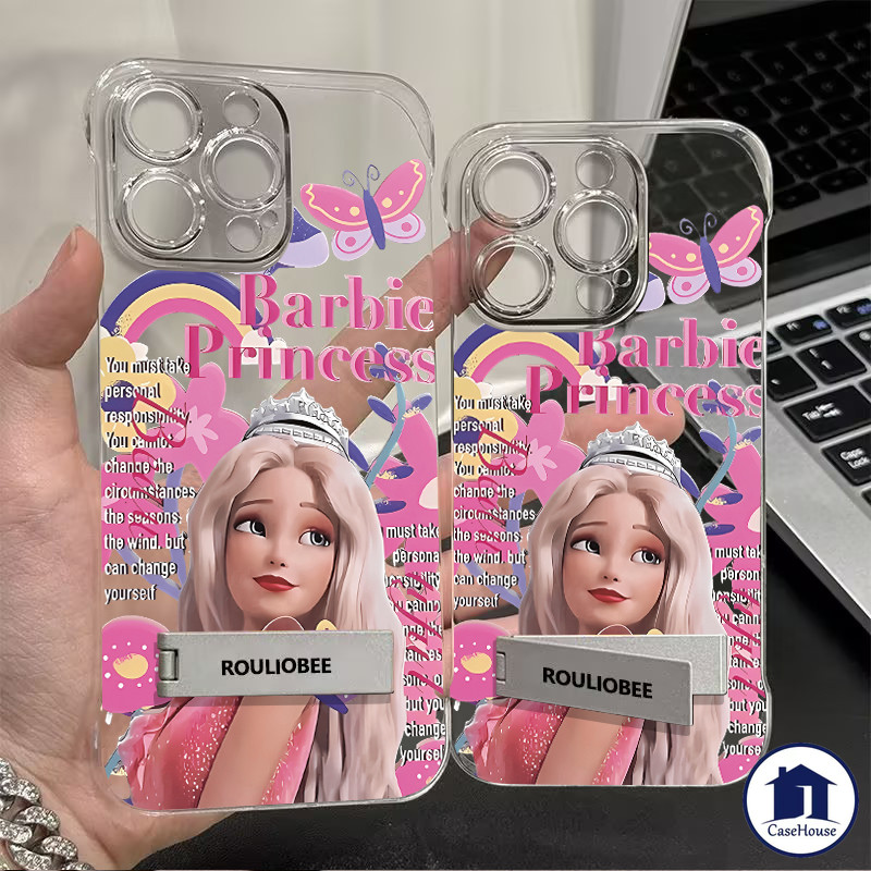 เคสนิ่มใสไร้กรอบบางเฉียบลายบาร์บี้สุดน่ารัก เข้ากันได้กับ IPhone 15 14 13 11 12 16 Pro Max 16 15 12 14 Pro 14 15 16 Plus