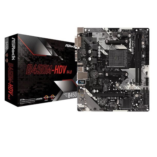 MAINBOARD (เมนบอร์ด) ASROCK B450M-HDV R4.0 AM4