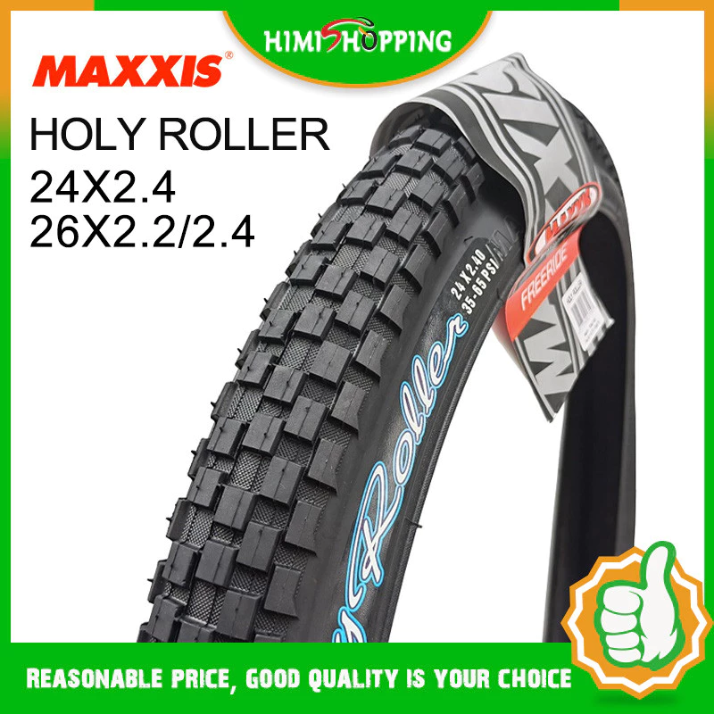 READY Stock1 PC MAXXIS 24/26 นิ้ว Holy Roller จักรยานยาง 24*2.4 26*2.2 26*2.4 BMX จักรยานยาง Street ช็อกโกแลต Tread ปีนเขา Tyre Ultralight จักรยานยางขี่จักรยานอุปกรณ์เสริม