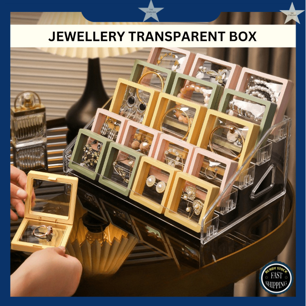 TPE Jewellery กล่องโปร่งใสสร้อยคอต่างหูกล่องเก็บ Travel ฟิล์มแบบพกพา Rantai Cincin Kerongsang Anti-O