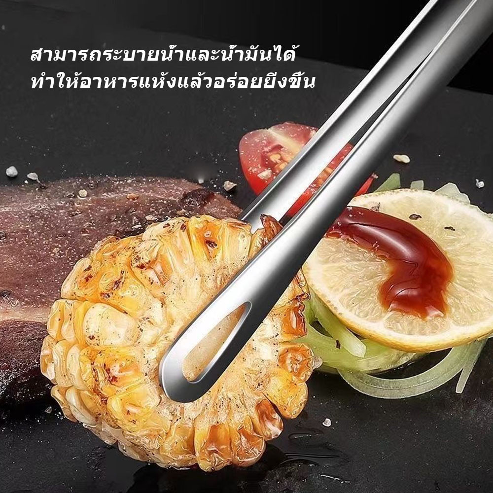 คลิปบาร์บีคิว คลิปขนมปัง 304 สแตนเลสตาข่ายหัวคลิป คลิปสเต็ก คลิปอาหารหนา คลิปบาร์บีคิว - รูปที่ 2
