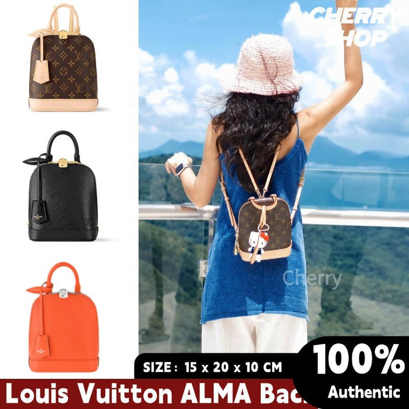 🍒🍒Louis Vuitton AlMA กระเป๋าเป้สะพายหลัง LV กระเป๋าเป้สะพายหลังผู้หญิง Louis Vuitton🍒🍒
