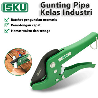 Isku Pipe Cutter Sk5 Baja Paduan Pvc Pipe Cutter 42mm Gunting Pipa Tang Potong Ratchet Penguncian