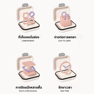 Allieuka ตลับยา กล่องยา ตลับใส่ยา ตลับยาพกพากันน้ำและกันความชื้น กล่องเก็บยา 7ช่อง ปิดผนึกอย่างดี